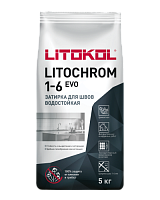 Затирка LITOCHROM 1-6, мешок, 5 кг, Оттенок C.10 Серый, LITOKOL